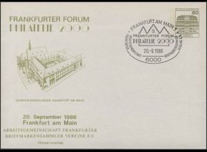 PU 117/229 Frankurter Forum PHILATELIE 2000, SSt Frankfurt/Main 20.9.1986