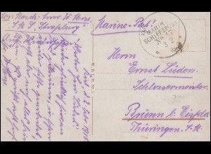 DEUTSCHE MARINE-SCHIFFSPOST No 47 - 3.2.1916(?) SMS Straßburg, AK Kiel