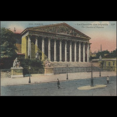 Frankreich Ansichtskarte Paris Abgeordnetenkammer, EF Paris 1922 