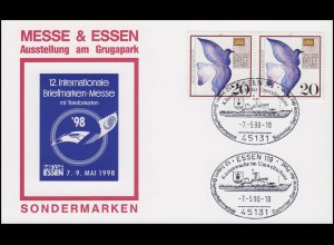 Messekarte: 12. Briefmarken-Messe ESSEN'98, SSt Essen Umweltschutz 7.5.98