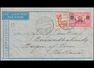Luftpostbrief mit Flugpostmarke aus BANDOENG 11.12.1930 nach Bergen/Holland