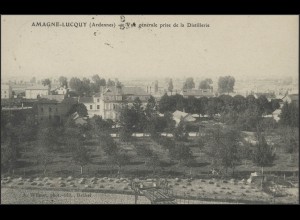 Frankreich Ansichtskarte Amagne-Lucquy Distillerie/Brennerei, EF Lucquy 1908