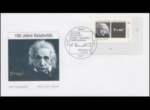 2475 Albert Einstein Relativitätstheorie - Ecke auf Schmuck-FDC ESSt Berlin