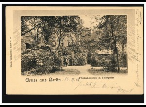 AK Gruss aus Berlin: Försterhäuschen im Tiergarten, BERLIN S.W. 61a 13.12.1902