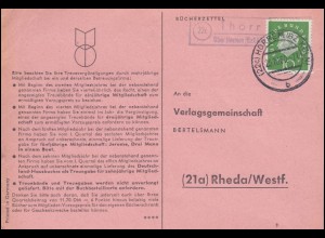 Landpost Thorr über HORREM (BZ KÖLN) 25.10.1960 auf Postkarte nach Rheda/Westf.