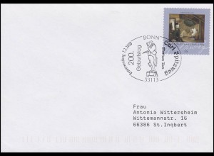 2648 Spitzweg & Maler, selbstklebend aus Rolle, FDC Erstverwendungsstempel Bonn