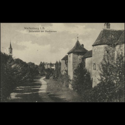 Ansichtskarte Weißenburg/Bayern: Teilansicht Stadtmauer, Weissenburg 24.10.25