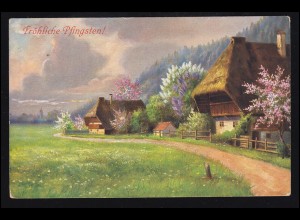 AK Pfingsten: Dorfidylle im Frühling, MINDEN (WESTF.) 25.5.1913