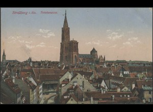 Ansichtskarte Feldpost Straßburg mit Kirche, Illkirch-Grafenstaden, 22.9.1915