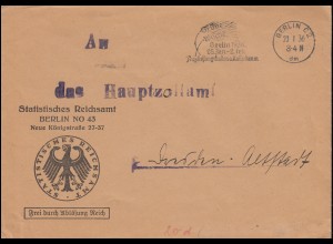 Frei durch Ablösung Reich Statistisches Reichsamt BERLIN Grüne Woche 23.1.1936