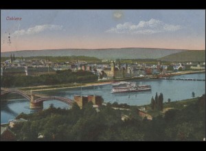 Ansichtskarte Feldpost Coblenz: Panorama, Coblenz 10.6.1915 nach Birth 