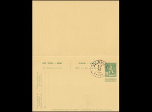 Belgien Postkarte P 54 Wappenlöwe Doppelkarte Gefälligkeitsstempel SOIGNIES 1914