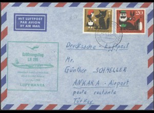 Eröffnungsflug LH 298 Düsseldorf-Frankfurt-Ankara am 01.04.1961