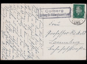 Landpost-Stempel Colberg HELDBURG (Kr. HILBURGHAUSEN) LAND 30.8.1931 auf AK
