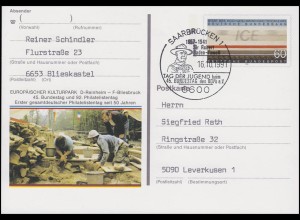PSo 24 Philatelistentag 1991, SSt Saarbrücken Pfadfinder Baden-Powell 16.10.1991