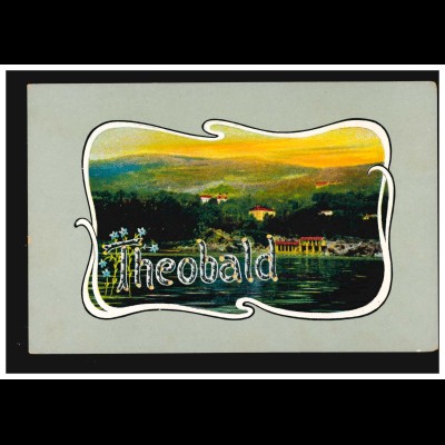 Ansichtskarte Vornamen: Theobald, Landschaftsbild am Meer, ungebraucht