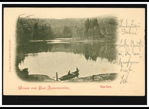 AK Gruss aus Bad Freienwalde: Der Baa-See, WRIEZEN 30.4.99 nach MÜNCHEBERG 1.5. 