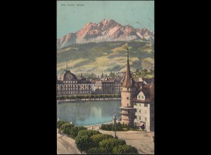 Schweiz Ansichtskarte Luzern - Pilatus, S. GOTTARDO 10.8.1909 nach Bochum