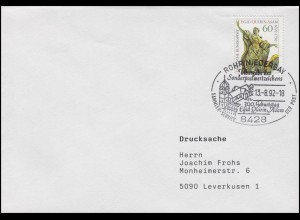 1624 Egid Quirin Asam Baumeister EF FDC-Postkarte ESSt Rohr Abteikirche 13.8.92