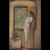 Zensur AK Gemälde Mönch am Fenster - Ein Sonnenstrahl, AACHEN 23.5.1918