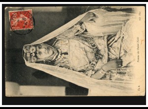 AK Trachten: Algerische Frau im Hochzeitskleid - Femme des Ouled-Nails 29.3.1908