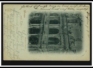 AK Gruss aus Köln: Rathaus Portal, CÖLN (RHEIN) 3.4.1898 nach BERN 4.4.98