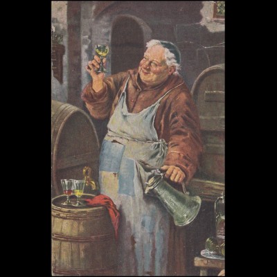 Künstlerkarte Theodor Recknagel: Weinprobe, AACHEN 5.11.1920 nach Kaldenkirchen