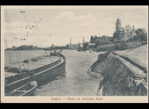 Ansichtskarte Krefeld / Crefeld Partie am Crefelder Hafen, als Feldpost 17.1.17