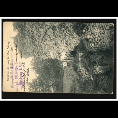 AK Ruine auf der Iburg bei Bad Driburg, Feldpost DRIBURG 5.2.1910