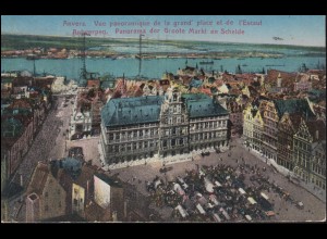 Ansichtskarte Antwerpen / Anvers Panorama Großer Markt und Schelde, 29.4.1924