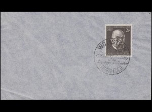 864 Robert Koch auf Blanko-Umschlag SSt WOLLSTEIN Bezwinger der Seuchen 11.12.43