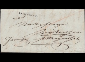 Württemberg Vorphilatelie Faltbrief Einzeiler ZWIEFALTEN geschrieben 22.6.1843