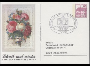 Privatpostkarte PP 106/94 LV Mittelrhein Tag der Briefmarke SSt Köln 24.10.1982