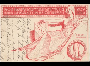 Schweiz Postkarte P 68a Weltpostdenkmal in Bern, RUVIGLIANA (TICINO) 8.10.1910