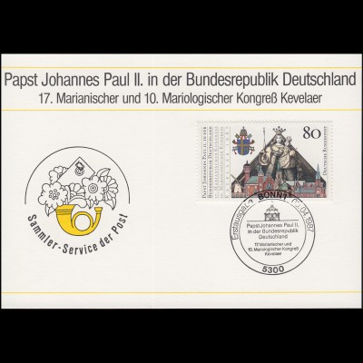 1320 Johannes Paul II. in Deutschland auf Maximumkarte ESSt Bonn 9.4.1987
