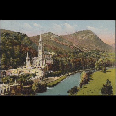 Frankreich Ansichtskarte Lourdes: Basilika / La Basilique, 19.6.1950