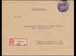 395 Leibnitz 40 Pf als EF auf R-Brief BERLIN 62 - 9.3.1927 nach LIMMRITZ 10.3.27