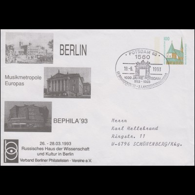 PU 290 BEPHILA Musikmetropole Europas, SSt Berlin 19.6.1993 nach Schönenberg
