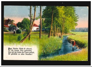 Landwirtschaft Bauernhäuser Dorf Fluss Frau im Wasser, Münster 23.5.1902