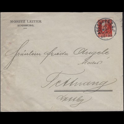 96Ia König Ludwig EF auf Brief Moritz Leiter AUGSBURG 19.5.1916 nach Tettnang
