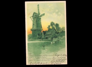 Österreich Lyrik-AK Windmühle - Gedicht Ich denke Dein! LINZ 17.8.1901