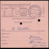 263 Heuss 70 Pf. als EF auf Postanweisung BARDENBERG über HERZOGENRATH 9.11.1961