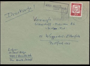 Landpost-Stempel 4801 Hesselteich auf Drucksache BIELEFELD 2 - 6.5.1963