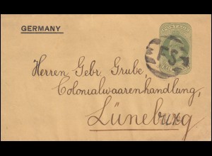 Großbritannien Streifband S 13 Eduard Balkenstempel FS, um 1905 nach Lüneburg