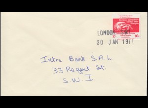 Großbritannien Streikpost Postal Workers Strike, Brief LONDON SW1 - 30.1.1971