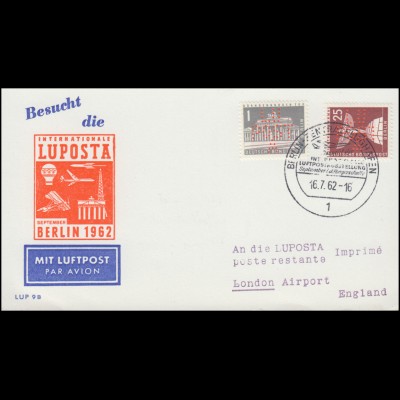 140+147 Stadtbilder mit LUPOSTA-Lochung, Schmuck-PK LUPOSTA SSt Berlin 16.7.1962