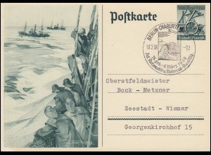 Sonderpostkarte P 266 WHW Hochseefischerei SSt BERLIN Autoausstellung 18.2.1938