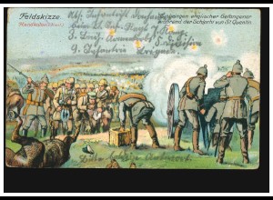 AK Einbringen englischer Gefangener während der Schlacht von St. Quentin 1914