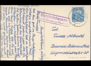 Landpost Burgholzhausen über NAUMBURG (SAALE) 25.11.1957 auf AK Eckartsberga