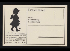 Schattenriss, Scherenschnitt E. Müller "Schwarze Kinder", Kunstwart ungebraucht